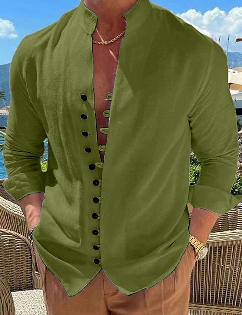 Camisa de Linho monocromatica estilo VS