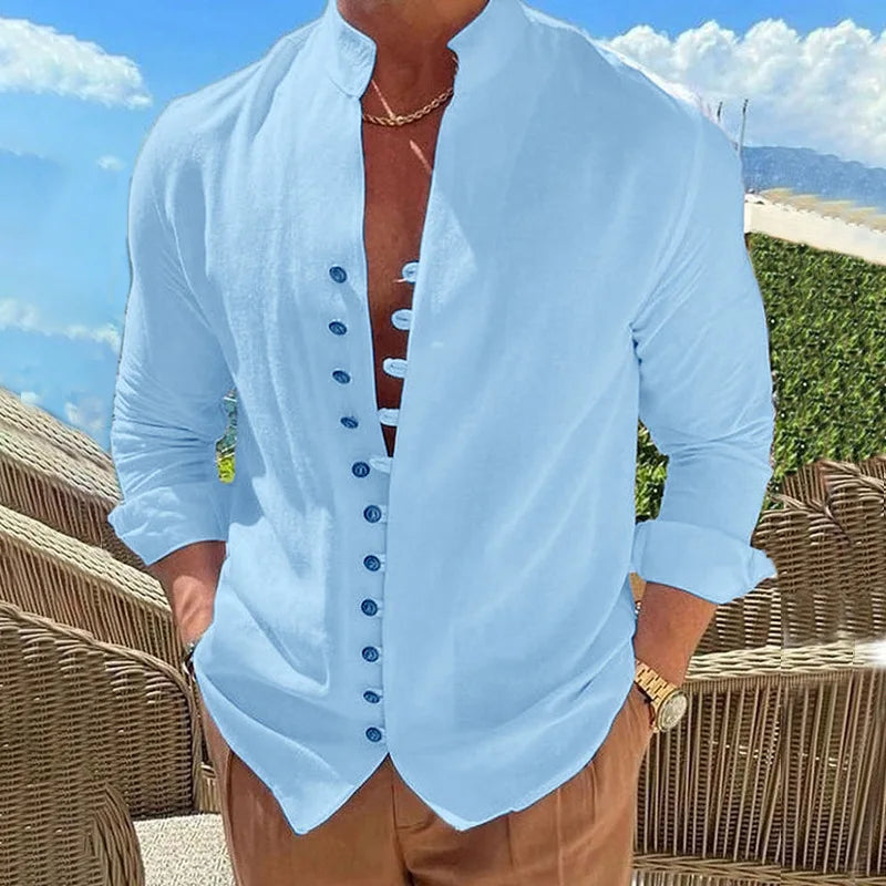 Camisa de Linho monocromatica estilo VS