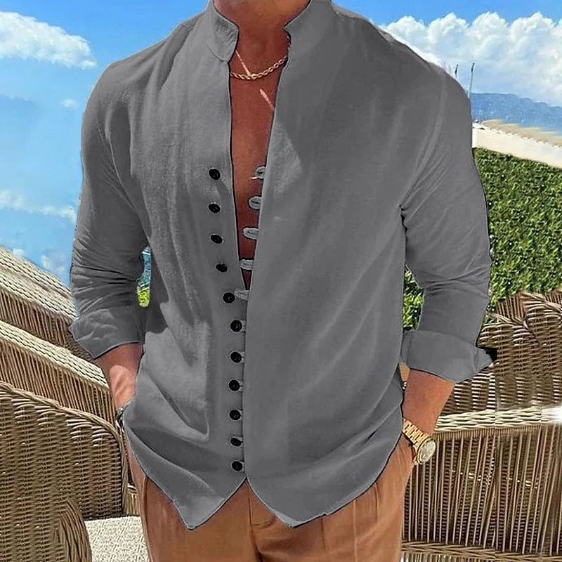 Camisa de Linho monocromatica estilo VS