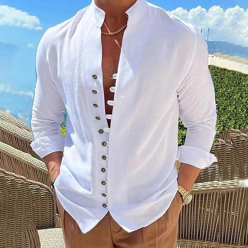 Camisa de Linho monocromatica estilo VS
