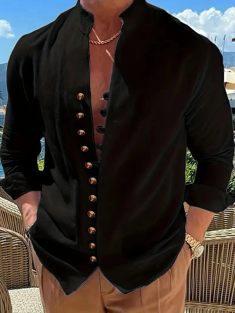 Camisa de Linho monocromatica estilo VS